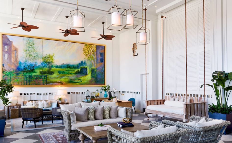 Interior design at The Loutrel hotel in downtown Charleston